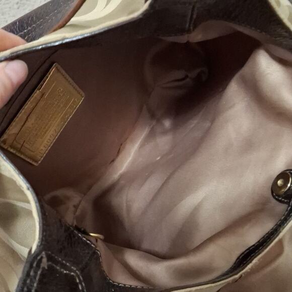 Coach 14305 Madison Signature Op Art Brown Sateen Maggie Carryall Shoulder Bag - Picture 4 of 12